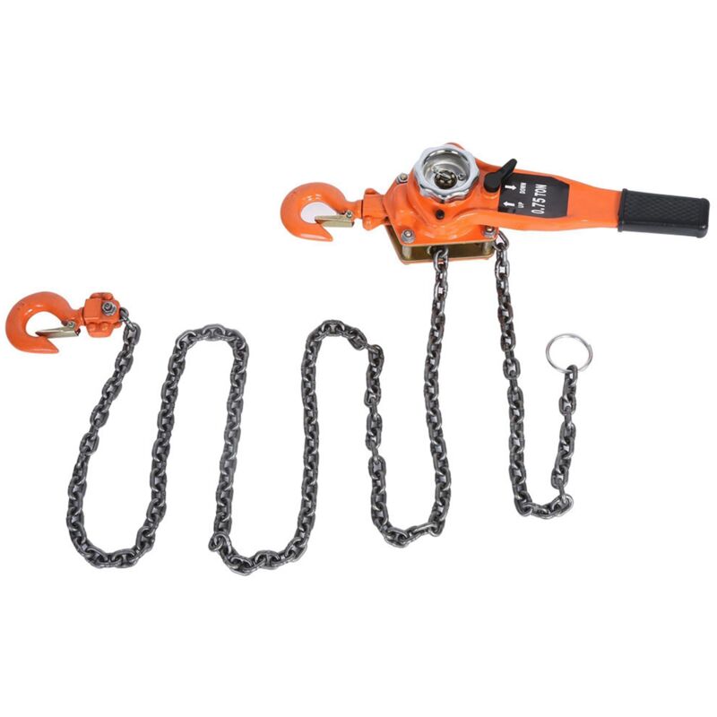 Treetalk - Palan à Levier Manuel 0,75 t Palan à Chaîne à Cliquet Manutention Levage 3 m Acier au Carbone G80 Frein Weston Double Cliquet Guidage de