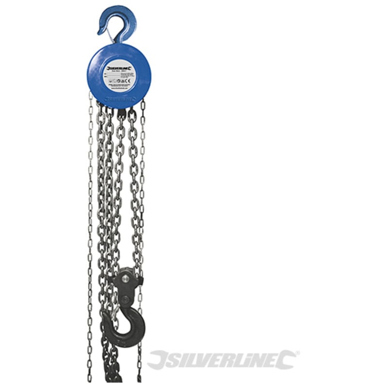 Silverline - Palan manuel à chaîne 5 000 kg, hauteur de 3 m