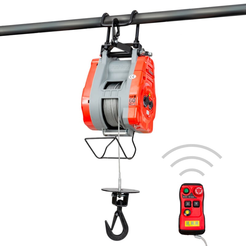 Mw Tools - Palan électrique à câble 490kg 30m 2,8 kW 230 v vitesse variable télécommande sans fil qualité industrielle 230V PHS49030R