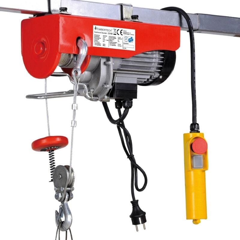 Palan treuil électrique pro avec télécommande 500 w 100/200 kg outils atelier garage