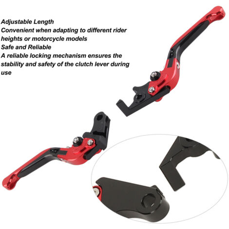 Palanca de control plegable CNC, aleación de aluminio 6061, roja, longitud ajustable para Trail 125, Monkey 125, Super CUB110 (juego de 2)