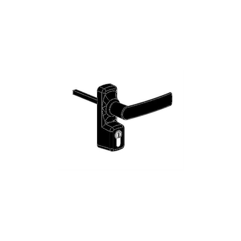 Fapim - Palanca exterior Oltre con cilindro negro 9005 - 8568A/37