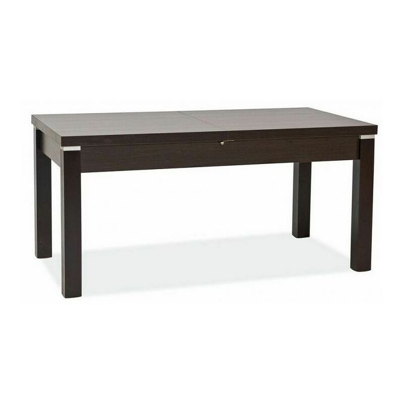 Hucoco - PALAOS - Table basse moderne relevable - 56x124x64 cm - Plateau en panneau laminé - Pieds en bois naturel - Wengé