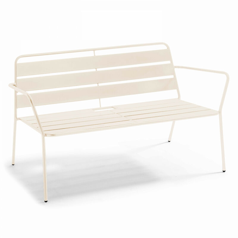 Canapé de jardin en métal ivoire - Palavas