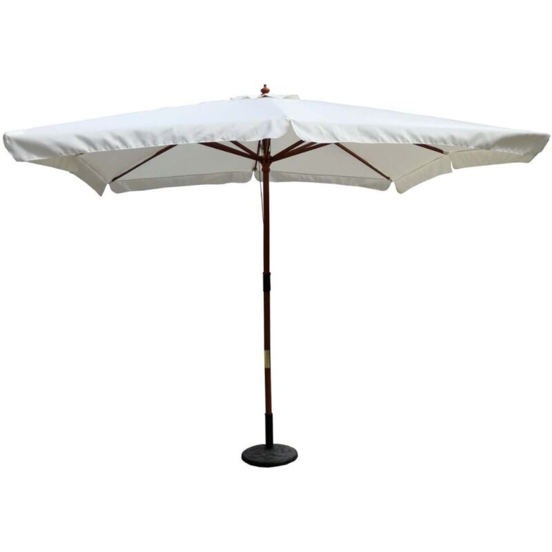Palawan écru : Parasol bois 3 x 3 m