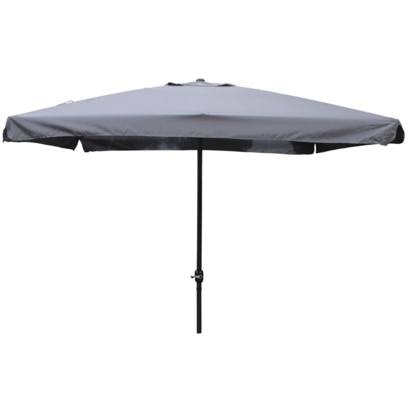 Palerme - Parasol carré 3x3 droit gris en aluminium