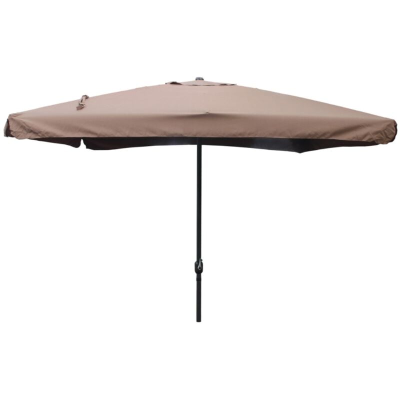 Palerme - Parasol carré 3x3 droit marron en aluminium