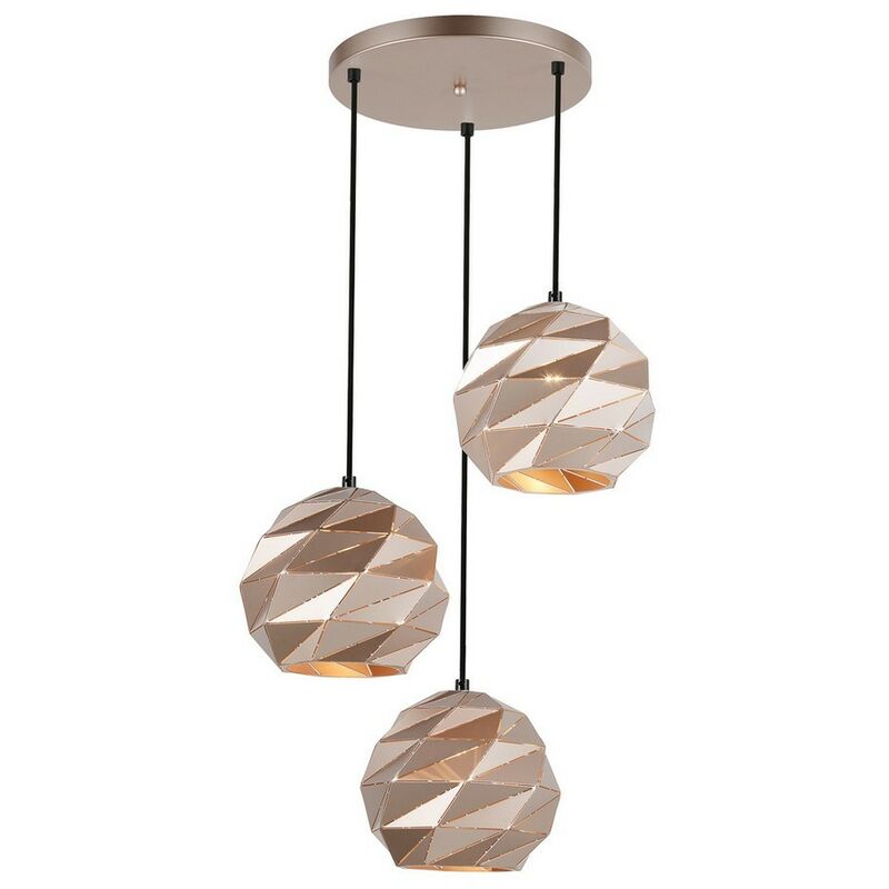 Italux - Palermo - Modern Hanging Pendant Golden 3 Light , E27