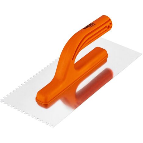 Paleta dentada, 270 x 125 mm, dientes de 4 x 4 x 4 mm, mango de plástico
