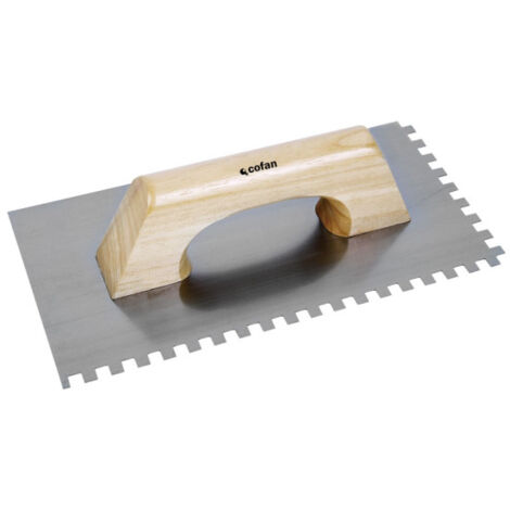 Paleta modelo llana dentada con mango de madera 09517032