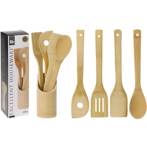 Set cucharas para cocina cerradas madera 3 pzas