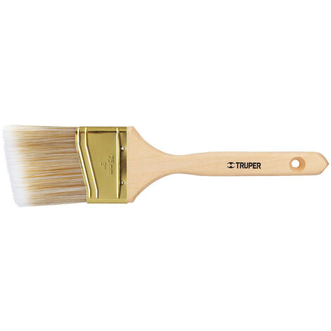 Paletina con cerdas sintéticas, corte angular - 75 mm - Mango madera