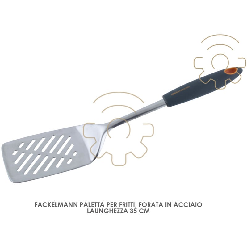 Paletta Fackelmann per fritti frittura forata in acciaio 35 cm manico con rivestimento termoplastico