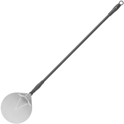 Paletta per pizza con manico mobile, rotonda, in acciaio inox, diametro 230 mm, lunghezza 1200 mm - Hendi 617182