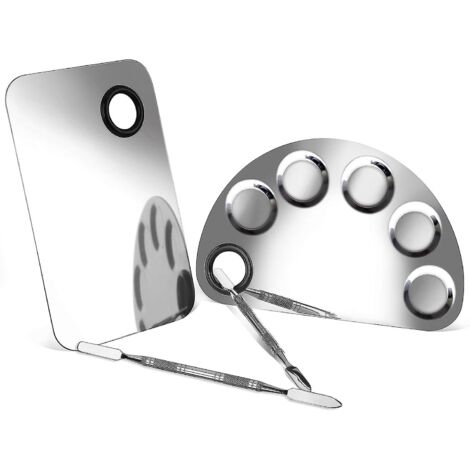 Palette de maquillage professionnelle en acier inoxydable avec spatule pour estomper le fond de teint et les fards à paupières