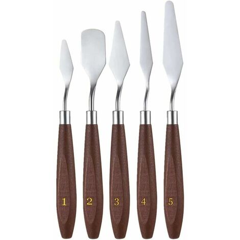 Palette Knives, 5 Pieces Paint Scraper Scraper Palette Knives Set in Stainless Steel for Artist Oil Painting Acrylic Paint
