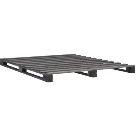 Palettenbett Grau Massivholz Kiefer 180×200 cm