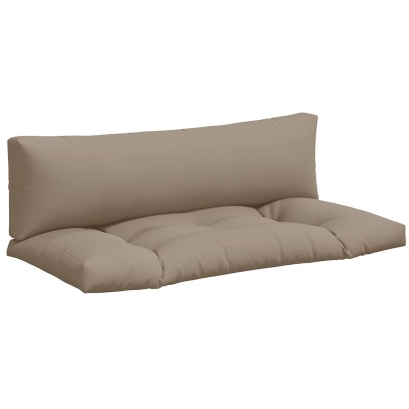 Palettenkissen 2-tlg. Taupe Stoff Vidaxl