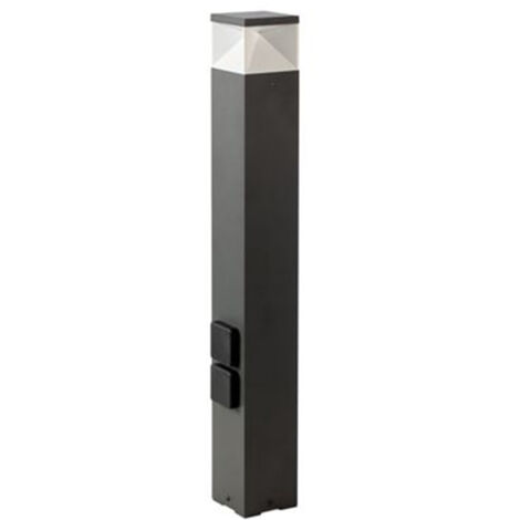 Paletto Alto Moderno Diamond Con Prese Alluminio Grafite 12W Led 3000K