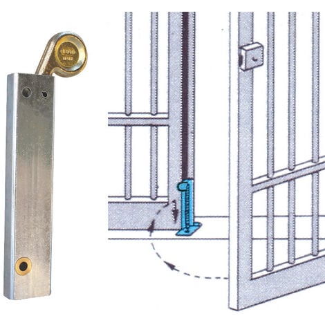 Paletto blocco anta cancello battente automatico catenaccio molla retrattile