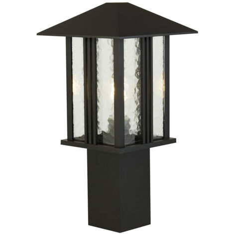 Paletto Contemporaneo Venezia Alluminio Nero Vetro Trasparente 1 Luce E27 45Cm