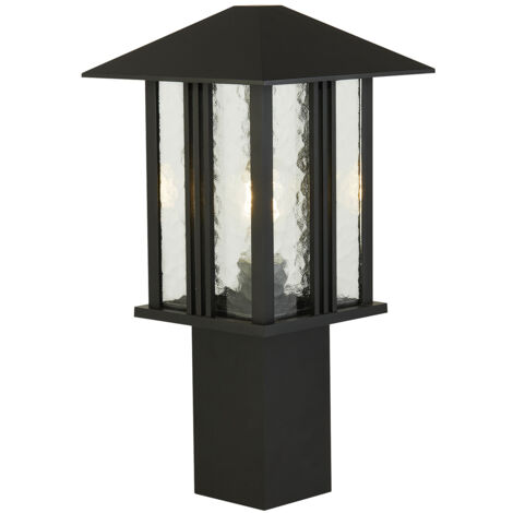 Paletto Contemporaneo Venezia Alluminio Nero Vetro Trasparente 1 Luce E27 45Cm