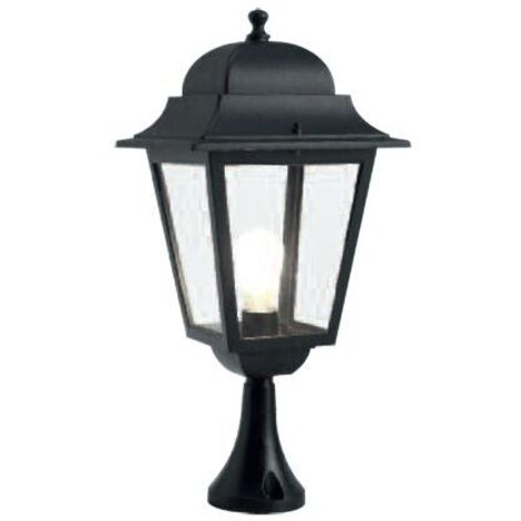Paletto Da Cancello Contemporaneo Mito Alluminio E Vetro Nero 1 Luce E27