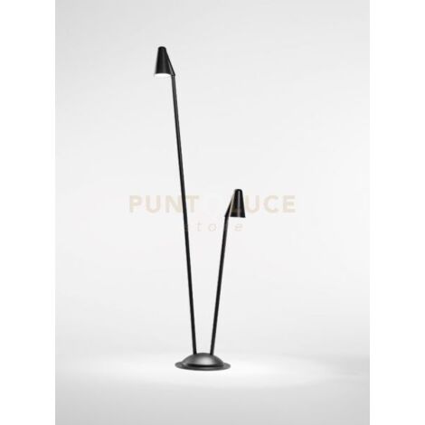 PALETTO DA ESTERNO 2 LUCI LED 4000K 1220LM 12W IP65 NERO GRASS DOUBLE H.113CM