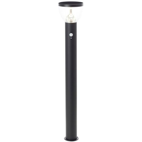 Paletto da esterno - BRILLIANT - TULIP - LED e solare - Rilevatore di movimento - Acciaio inossidabile e plastica - 4 W - Nero