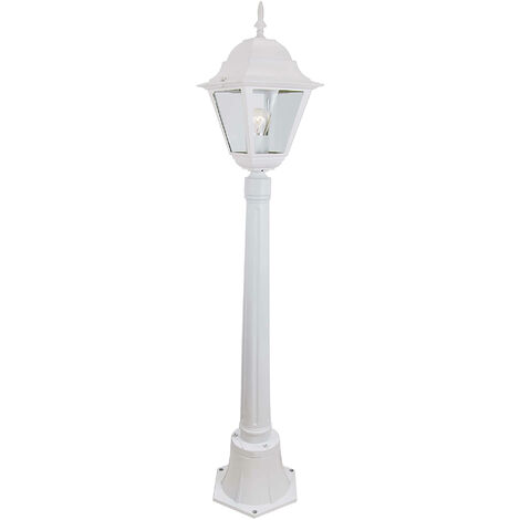 Paletto da Esterno Lampione H110 cm Bauer New York Bianco