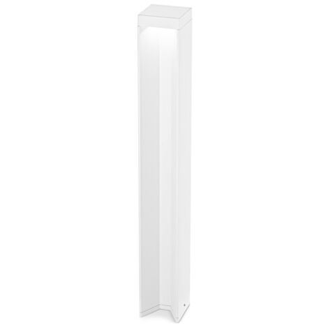 Paletto Da Esterno Moderna Kurt Metallo Bianco 1 Luce 12W 3000K Luce Calda