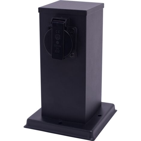 Paletto da giardino Electric IP44 2 prese nero 20cm