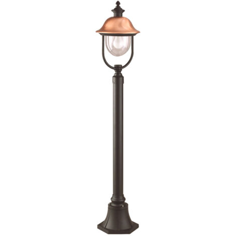 Paletto Esterno Classico Tatum Alluminio Nero Rame 1 Luce E27 Ip44