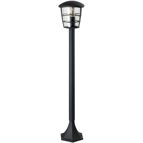 Paletto Esterno Moderno Aloria Alluminio Nero 1 Luce E27