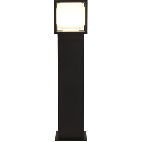 Paletto Esterno Moderno Atene Alluminio Bianco Policarbonato Nero Led 9W 3000K