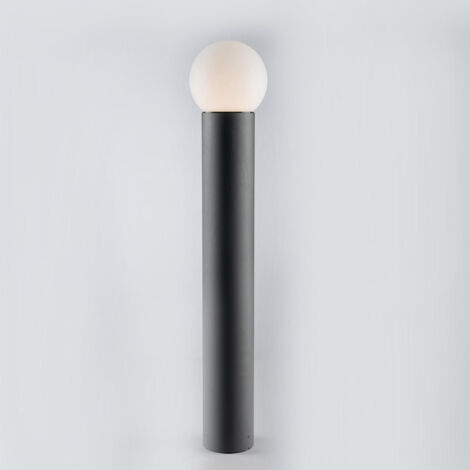 Paletto Esterno Moderno Brooklyn Alluminio Nero Bianco 1 Luce E27 Ip44