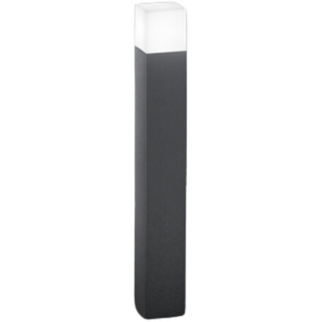 Paletto Esterno Moderno Tower Alluminio Grigio 1 Luce E27 Ip54 H90