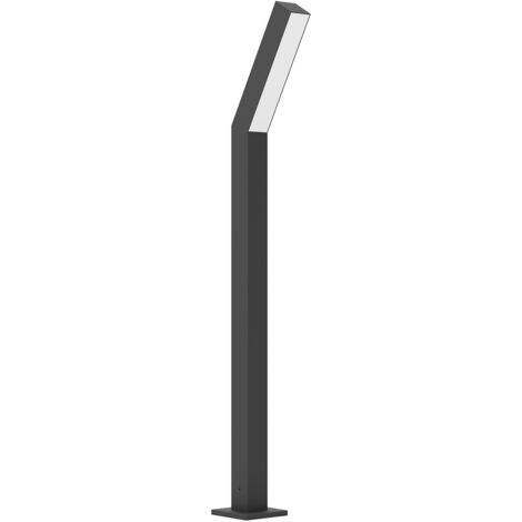 Paletto Esterno Moderno Ugento Alluminio Nero Policarbonato Bianco Led