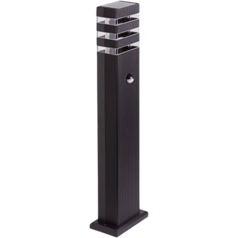 Paletto esterno PIR 60cm GU10 IP44 nero alluminio Ecolight