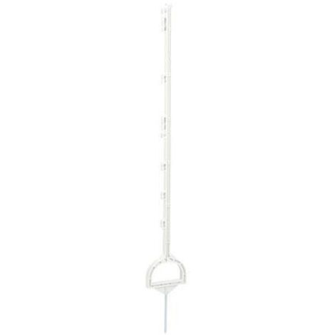 Paletto in plastica bianco con occhielli e staffa per piede altezza 114 cm