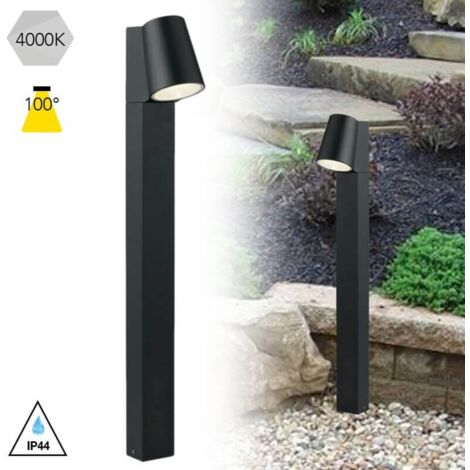 "Paletto LED SINTESI da esterno in alluminio nero 6W 4000K (luce naturale)"