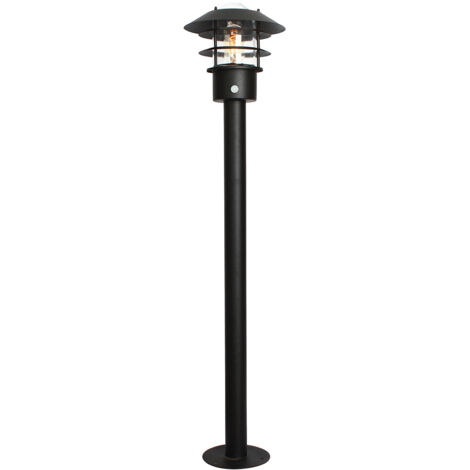 Paletto luce esterno PIR nero E27 60W Helsingor Elstead