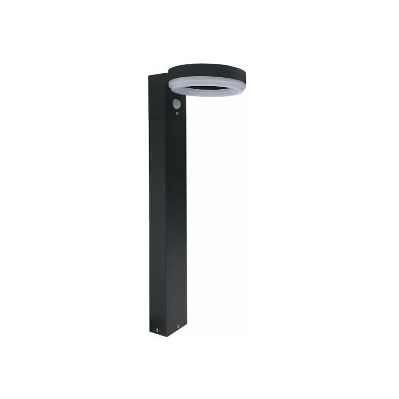 Terminale solare 6W led con rilevatore di presenza nero 50cm