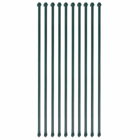 10x Pali da Giardino in Metallo Verde Palizzata Recinto Misure Diverse vidaXL