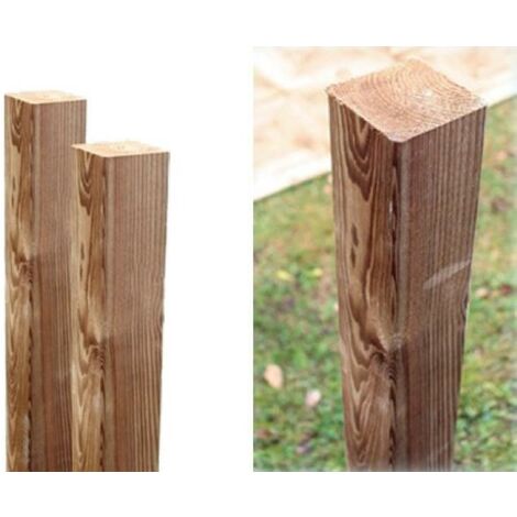 Palo quadrato per pannello grigliato "Lasa" di pino naturale per recinzioni giardino e terrazzo