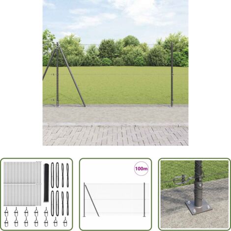 Pali per recinzione -  Palo della recinzione Grigio 100 x 1,2 m (rete da 13 mm)