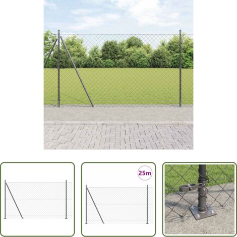 Pali per recinzione -  Palo della recinzione Grigio 25 x 1,4 m (maglia 60 x 60 mm)