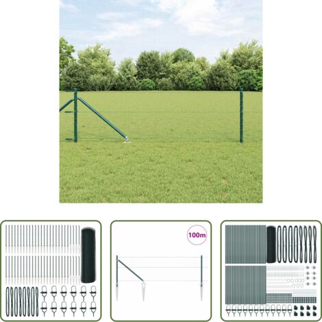 Pali per recinzione -  Palo della recinzione Verde 100 x 0,6 m (rete da 25 mm)