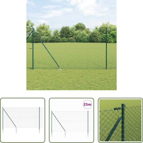 Pali per recinzione -  Palo della recinzione Verde 1,5 x 25 m (maglia 60 x 60 mm)