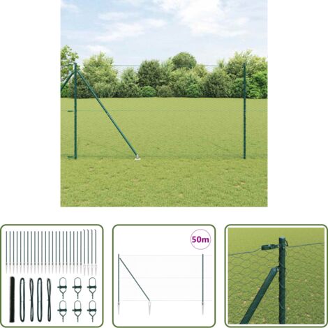 Pali per recinzione -  Palo della recinzione Verde 50 x 1,5 m (maglia 36 mm)